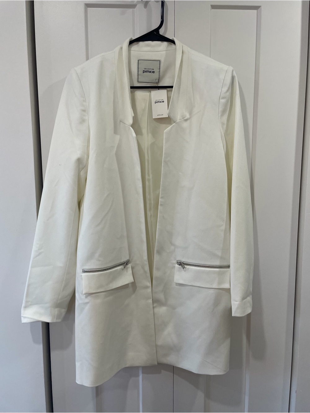Pimkie Women’s White Longline Open Blazer Jacket